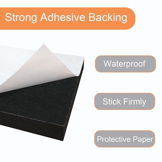 8 Pcs Black Adhesive Foam Padding, Closed Cell Foam Sheet 1/2" Thick 4 Inch X 4 - Image 3