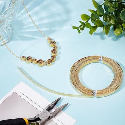 BENECREAT 19.7 Ft 30Gauge Brass Flat Bezel Wire, 5mm Wide Flat Jewelry Craft - Image 4