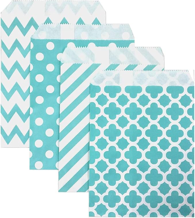 KEYYOOMY 200 Pcs Teal Blue Candy Buffet Bags by KEYYOOMY