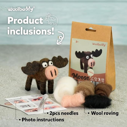 Woolbuddy Needle Felting Kit for Beginners & Adults, Moose Animal DIY Craft Kit - Image 4