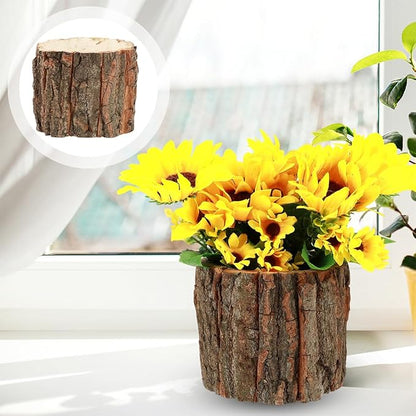 ARTIBETTER Bark Planter Pot 2pcs Wood Bark Pot Natural Log Succulent Planter - Image 5