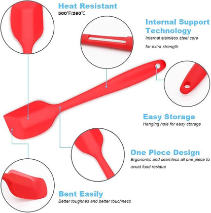 Silicone Spatula 4-piece Set, Heat-Resistant Non-stick Rubber Spatulas - Image 4