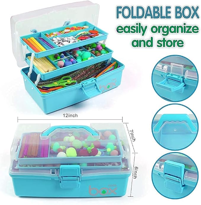 12in Three-Layer Multipurpose Storage Box Organizer Folding Tool Box/Art & - Image 6