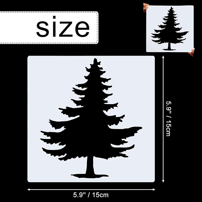 8 Pieces Pine Tree Stencils Art Painting Templates Stencils - Image 2