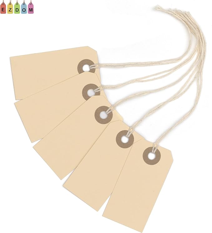 100 Small Manila Paper Tags - Image 8