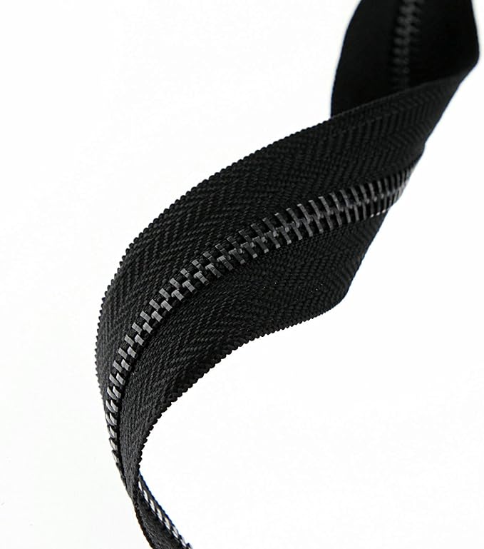 #5 Metal Zippers by The Yard Bulk 2 Yards Black Tape - Image 7