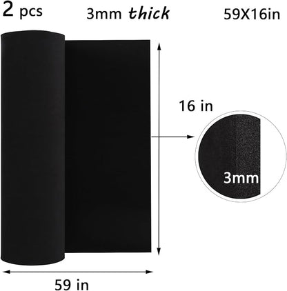 AMZQNART 2Pcs EVA Foam 3mm, Cosplay Foam 16x59 inch Black, High Density 90 kg/m³ - Image 2