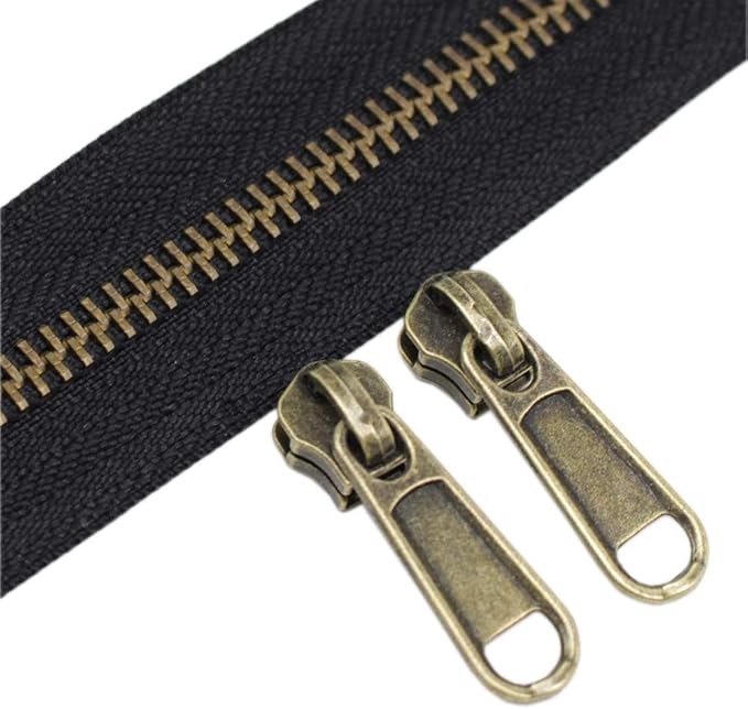 YaHoGa #5 Metal Zippers by The Yard Bulk 4 Yards + 10 pcs Sliders by YaHoGa