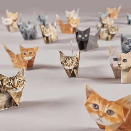 DIY Paper Cats Kit, Cute Kitten Origami Papercraft Kit, 50 Sheets DIY Origami - Image 4