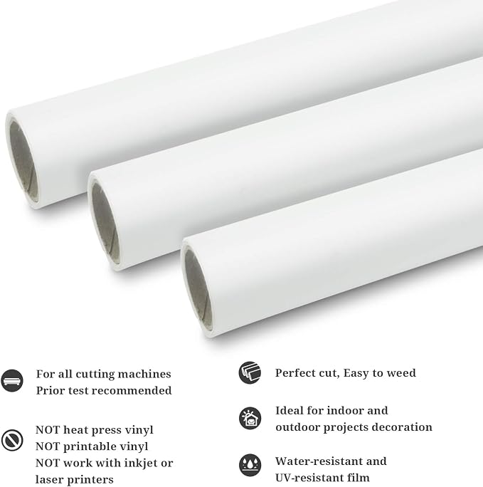 TECKWRAP Permanent Adhesive Vinyl 12" x 10ft, Matte White - Image 2