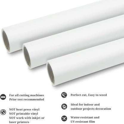 TECKWRAP Permanent Adhesive Vinyl 12" x 10ft, Matte White - Image 2