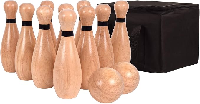 NI-ROU Outdoor Giant Lawn Bowling Games Rubber Wooden Lawn Set Fun Sports Games - Image 7