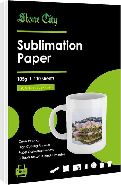 Stone City Sublimation Paper 8.3x11.7 Inch 110 Sheets 105g by StoneCity