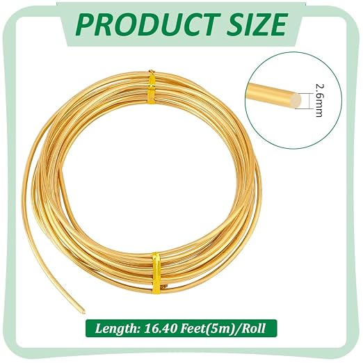 BENECREAT 10 Gauge Solid Brass Wire - Image 2