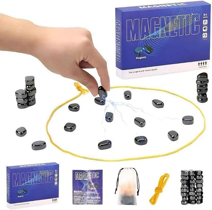 Magnetic Chess Game，24 Stones，String & Portable Storage Bag，Strategy Board Game by Bighero