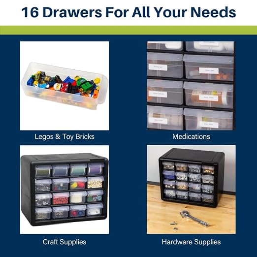 Akro-Mils 16-Drawer Plastic Drawer Storage Cabinet - Image 4