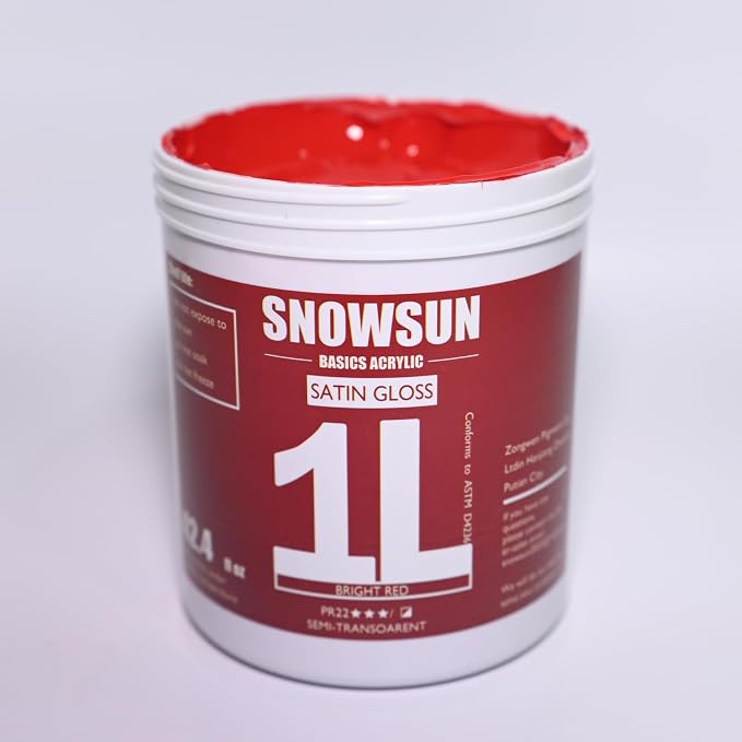 SNOWSUN Red Acrylic Paints, Large Bulk Heavy Body Acrylic Paint - Image 2