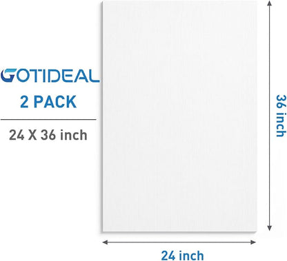 GOTIDEAL Stretched Canvases for Painting, 24x36" Inch Set of 2, Primed White - Image 2