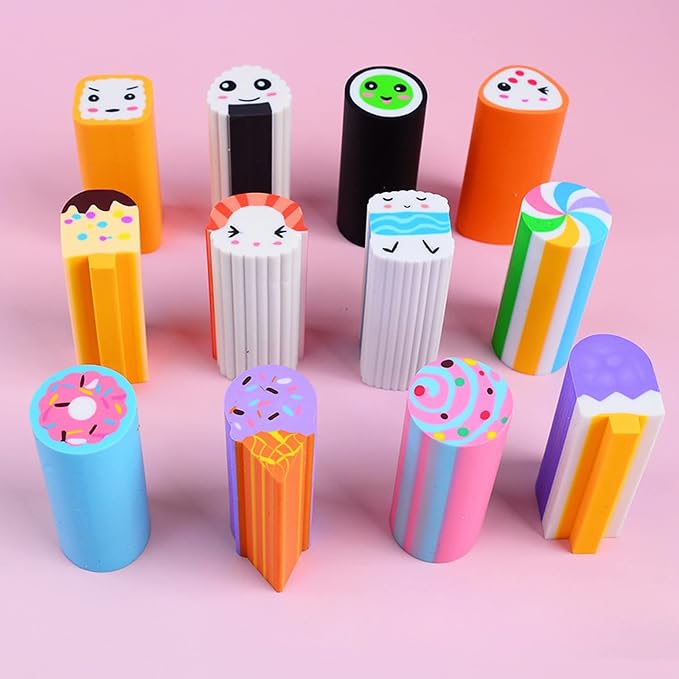 Food Erasers 12 Pack Sushi Desserts Desk Pet Erasers - Image 8