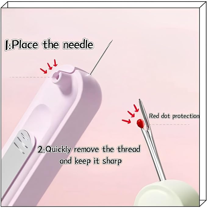Upgraded 2 in 1 Automatic Needle Threaders Seam Ripper, Quilting Supplies - Image 4