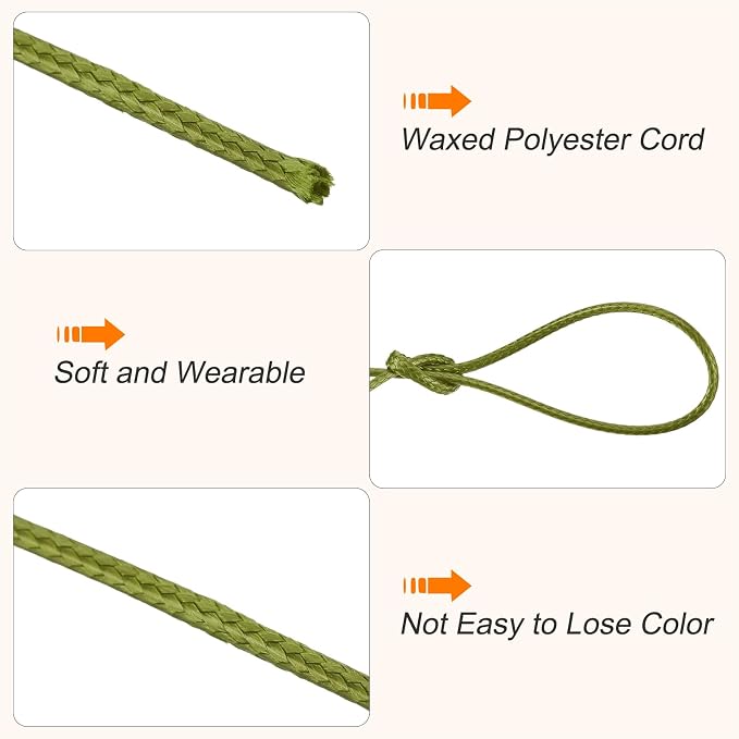MECCANIXITY Waxed Cord 1mm Waxed Polyester Cord 175 Yard Wax String - Image 3