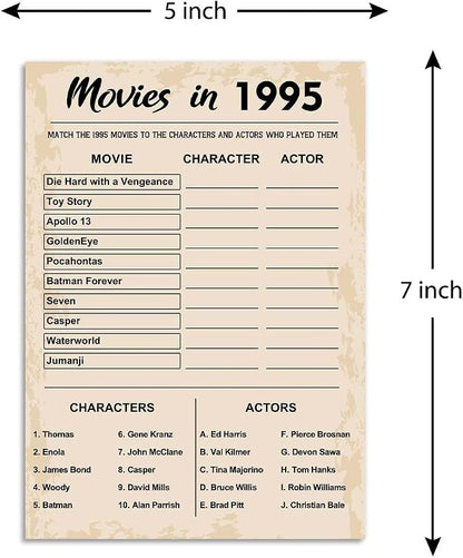 QUPT 30th Birthday Party Games, Movies in 1995 Games, Birthday Party Supplies - Image 2