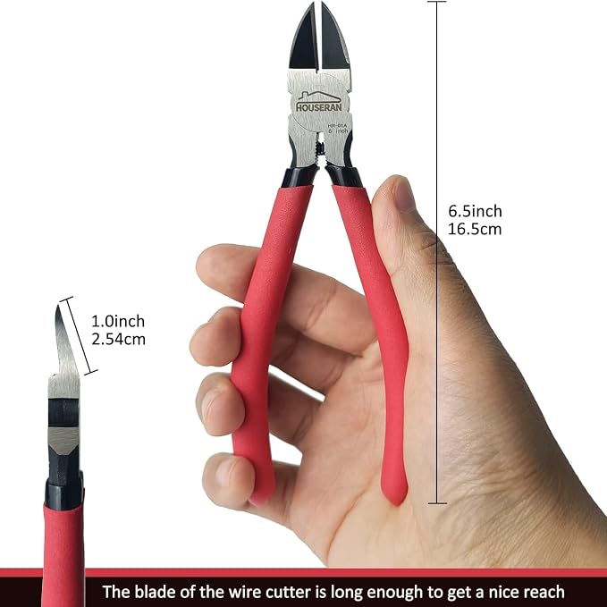 Wire Cutters, 5 PACK, HOUSERAN Side Cutters Flush Cut Pliers, Diagonal Cutting - Image 2