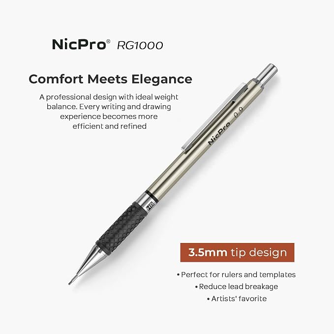 Nicpro 0.9 mm Art Mechanical Pencils Set in Gift Case, Artist Writing - Image 2