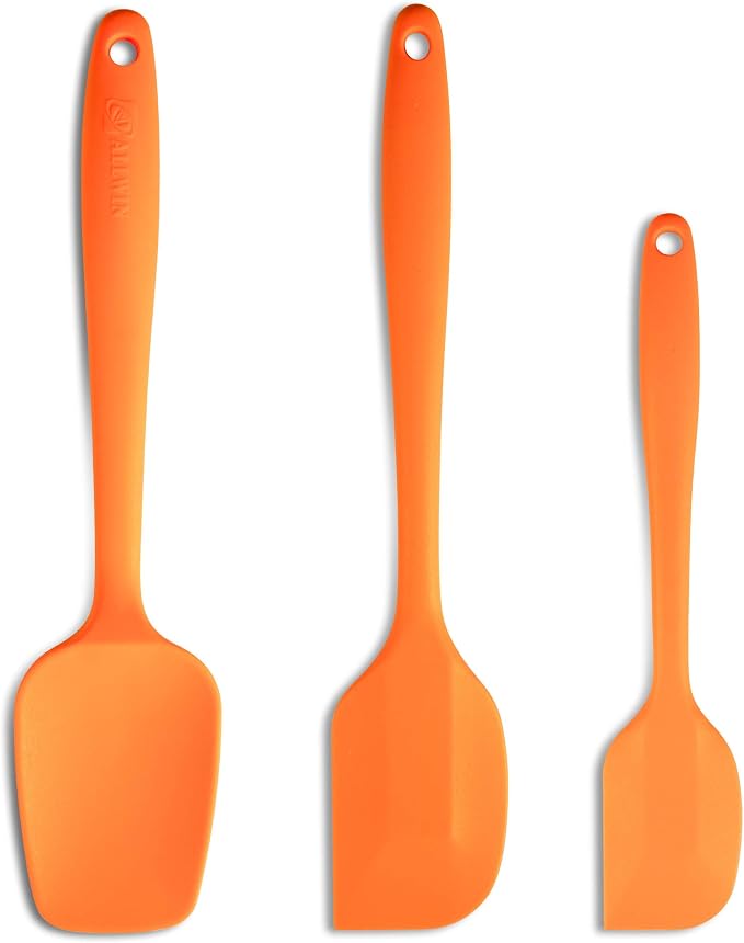 Silicone Spatula 3-piece Set, Ergonomic Handle High Heat-Resistant Spatulas by ALLWIN-HOUSEWARE