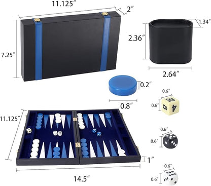 GSE Games & Sports Expert Premium Leather Backgammon Board Game Set, Classic - Image 5