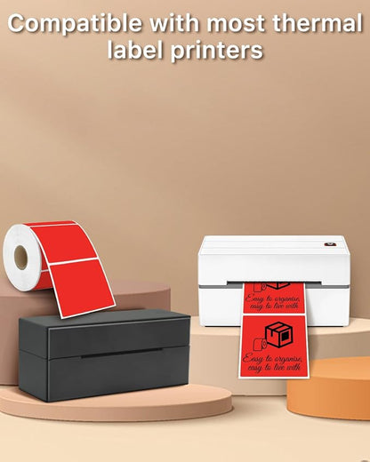 iEager Red Square Thermal Label Stickers, 500 Sheets/Roll - Image 5
