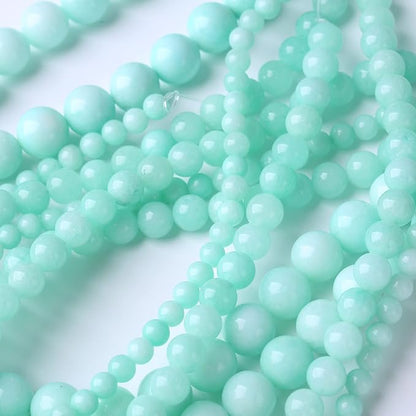 90PCS 4MM Amazonite Blue Jade Natural Gemstone Round Stone Beads - Image 3