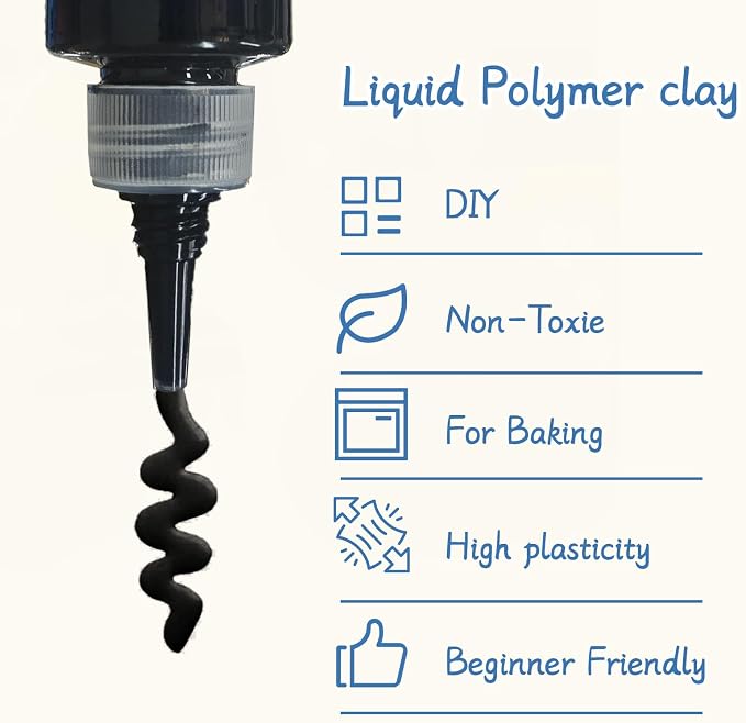 Liquid Polymer Clay Black 4.2oz, Liquid Clay - Image 5