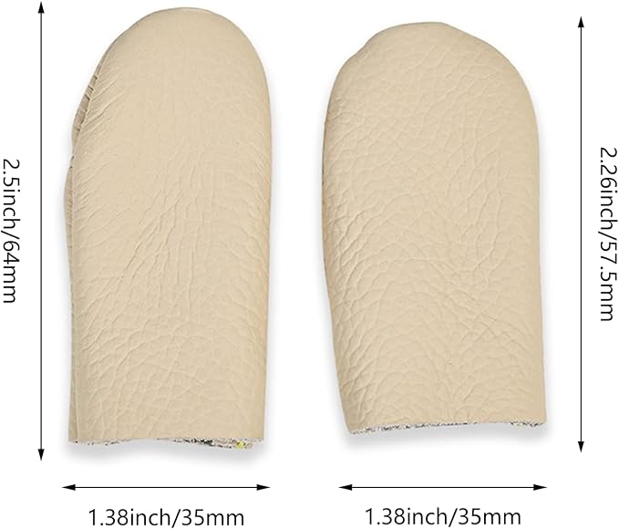 4 Pairs Leather Finger Protector Needle Felting Knitting Finger Thimble Guards - Image 2