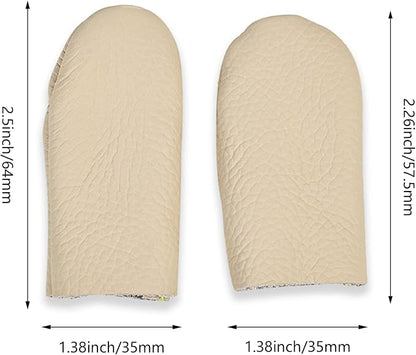4 Pairs Leather Finger Protector Needle Felting Knitting Finger Thimble Guards - Image 2