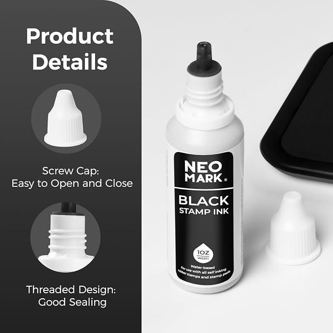 Premium Stamp Ink, Quick-Drying and AP-Certified Non-Toxic Refill Ink - Image 3