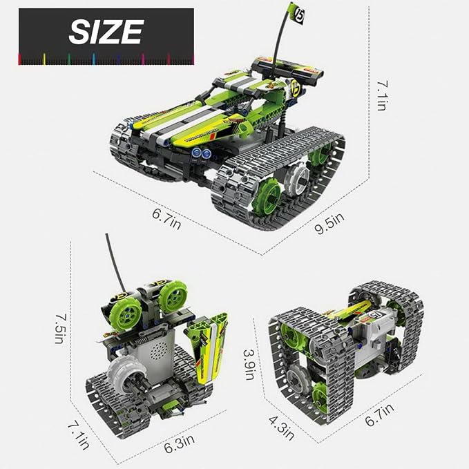 BIRANCO. Remote Control Tracked 3in1 Stunt Racer Building Kit - Image 9