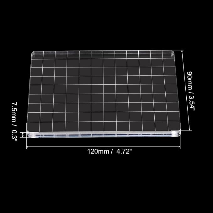PATIKIL 5" x 3.5" Acrylic Stamp Block, 2 Pack Clear Stamping Block - Image 2