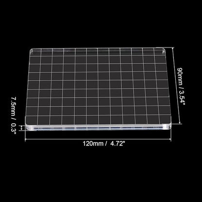 PATIKIL 5" x 3.5" Acrylic Stamp Block, 2 Pack Clear Stamping Block - Image 2