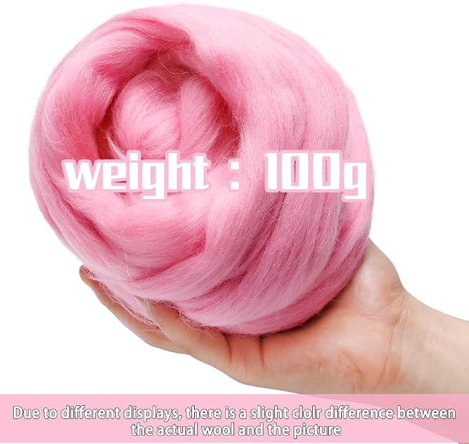 3.53oz Wool Roving Yarn, Wool Felting Supplies, Pure Wool, Chunky Yarn - Image 2