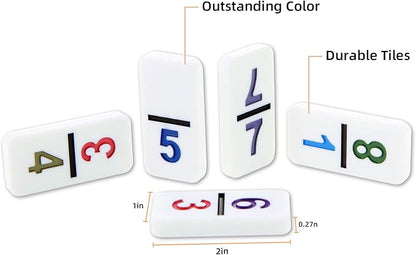 NOLIE Mexican Train Game, Double 12 Domino Set, Colored Number Dominoes - Image 3
