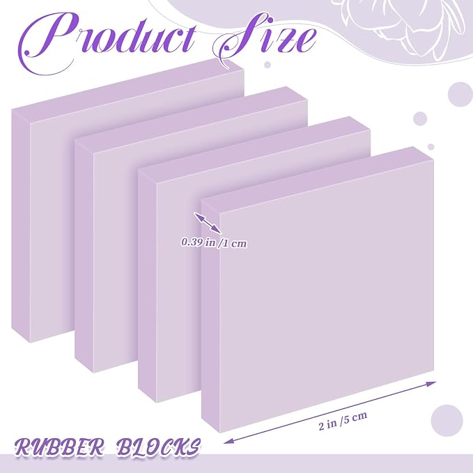 Frienda 24 Pcs 2" x 2" Rubber Carving Blocks Linoleum Blocks - Image 2
