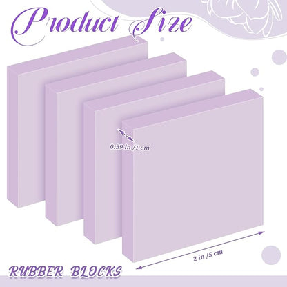 Frienda 24 Pcs 2" x 2" Rubber Carving Blocks Linoleum Blocks - Image 2