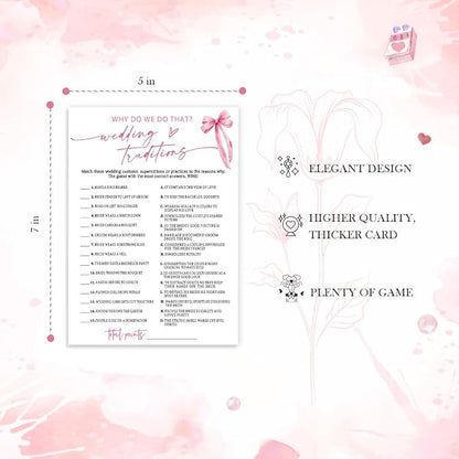 Bridal Shower Games Cards, Wedding Traditions Why Do We Do That, 25 Cards - Image 2
