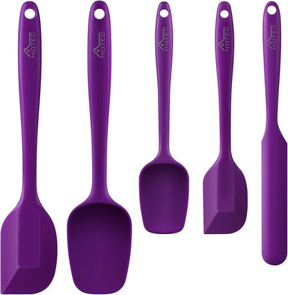 HOTEC 600℉ Heat Resistant BPA-Free Silicone Rubber Spatula Set by Hotec