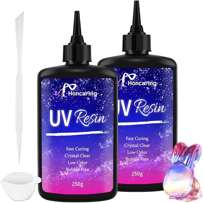 UV Resin 500g, Upgraded Formula & Crystal Clear by Honcaring