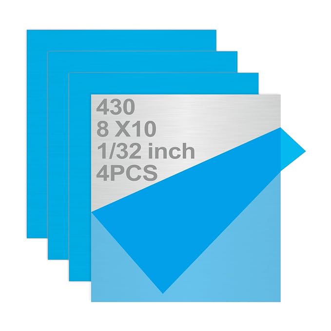 4PCS 8"x10"x1/32 Stainless Steel Metal Plates by Tellyouwin