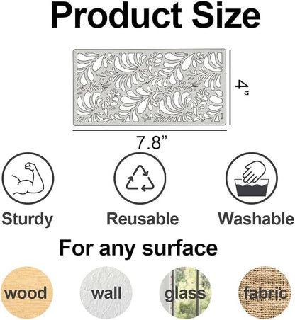 Stencils for Crafts Reusable Texture Stencils Background Stencil Leaf Floral - Image 2