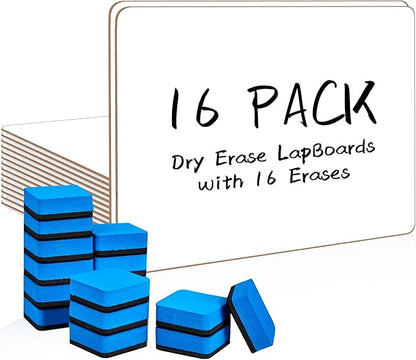 Dry Erase LapBoards, PANDRI 16 Pack Double Sided 12.5 x 9 Inch Whiteboards by PANDRI