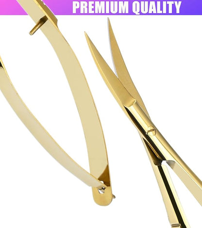 Cross Edge Curved Spring Scissors 5 Inch Stainless Steel Precision Eyebrow & - Image 6